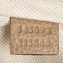 Pre Owned Gucci Beige GG Emblematic Jumbo Leather Belt Bag