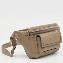 Pre Owned Gucci Beige GG Emblematic Jumbo Leather Belt Bag