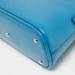 Pre Owned Gucci Blue Leather Mini Bamboo Diana Dome Satchel