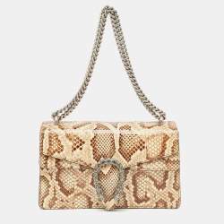 Pre Owned Gucci Beige/Brown Python Small Dionysus Crystals Shoulder Bag