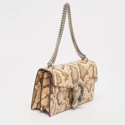Pre Owned Gucci Beige/Brown Python Small Dionysus Crystals Shoulder Bag