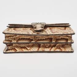 Pre Owned Gucci Beige/Brown Python Small Dionysus Crystals Shoulder Bag