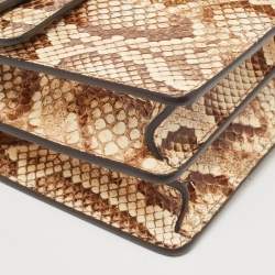 Pre Owned Gucci Beige/Brown Python Small Dionysus Crystals Shoulder Bag