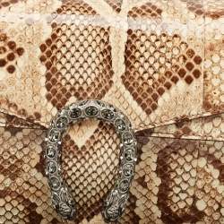 Pre Owned Gucci Beige/Brown Python Small Dionysus Crystals Shoulder Bag