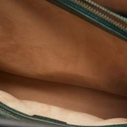 Pre Owned Gucci Green Leather Large Bamboo Diana Tote