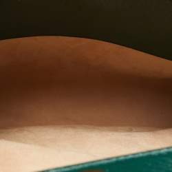 Pre Owned Gucci Green Leather Large Bamboo Diana Tote