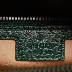 Pre Owned Gucci Green Leather Large Bamboo Diana Tote
