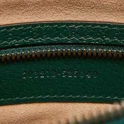 Pre Owned Gucci Green Leather Large Bamboo Diana Tote