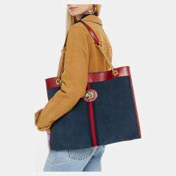 مملوكة مسبقًا Gucci Suede & Leather Embellished Tote
