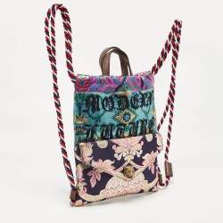 Pre Owned Gucci  Multicolor Brocade Fabric Modern Future Drawstring Backpack 