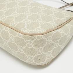 Pre Owned Gucci Beige/White GG Supreme Canvas Small Ophidia Bag