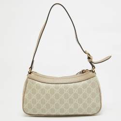 Pre Owned Gucci Beige/White GG Supreme Canvas Small Ophidia Bag