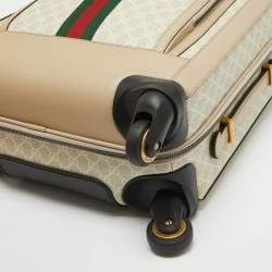 Gucci Beige GG Supreme Canvas and Leather Small Savoy Cabin Trolley