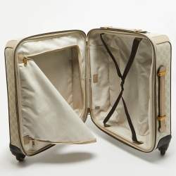 Gucci Beige GG Supreme Canvas and Leather Small Savoy Cabin Trolley