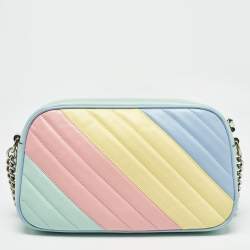 Pre Owned Gucci Multicolor Matelassé Leather Small GG Marmont Shoulder Bag