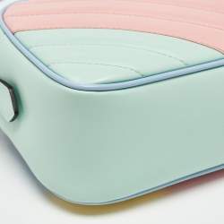 Pre Owned Gucci Multicolor Matelassé Leather Small GG Marmont Shoulder Bag