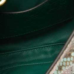 Pre Owned Gucci Green/Multicolor Ostrich and Python Mini Jackie 1961 Hobo