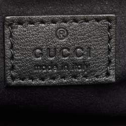 Pre Owned Gucci Black Satin Crystal Embellished Bow Broadway Clutch