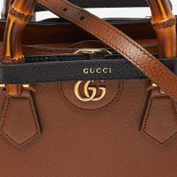 Gucci Brown Leather Small Diana Chain Shoulder Bag