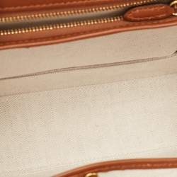 Gucci Brown Geometric Print Leather Medium Bamboo 1947 Top Handle Bag