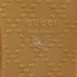 Pre Owned Gucci Pink GG Canvas and Leather Espadrilles Flats Size 36.5
