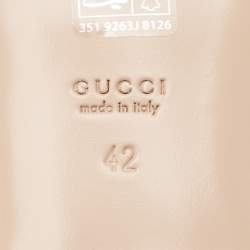 Pre Owned Gucci Brown/Ebony GG Canvas Double G Flat Slides Size 42