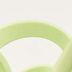 Pre Owned Gucci Light Green Rubber Interlocking G Flat Slides Size 40