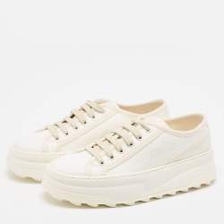 Gucci White GG Canvas Tennis 1977 Platform Sneakers Size 38.5