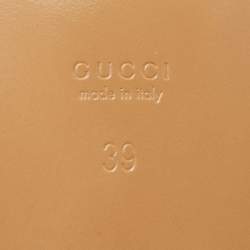 Pre Owned Gucci Cream Leather Horsebit Thong Sandals Size 39