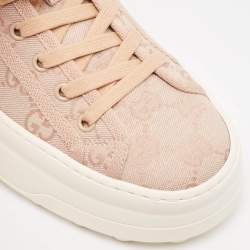 Gucci Pink GG Canvas Tennis 1977 High Top Sneakers Size 38.5