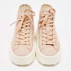 Gucci Pink GG Canvas Tennis 1977 High Top Sneakers Size 38.5