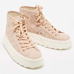 Gucci Pink GG Canvas Tennis 1977 High Top Sneakers Size 38.5