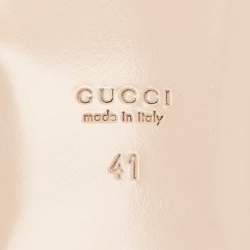 Pre Owned Gucci Brown/Beige Quilted GG Canvas Jolie Flat Slides Size 41