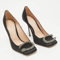 Gucci Black Satin Dionysus Pumps Size 37