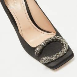 Gucci Black Satin Dionysus Pumps Size 37