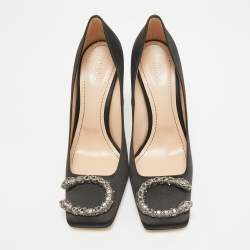 Gucci Black Satin Dionysus Pumps Size 37