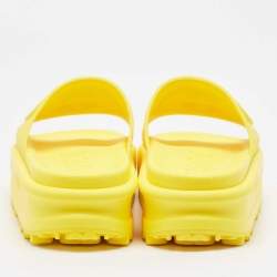 Gucci Yellow Rubber Interlocking G Slide Sandals Size 37