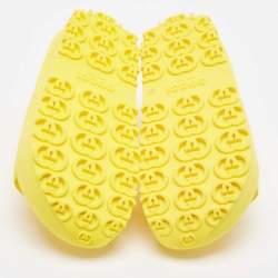 Gucci Yellow Rubber Interlocking G Slide Sandals Size 37