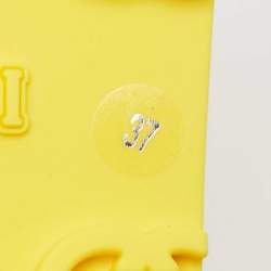 Gucci Yellow Rubber Interlocking G Slide Sandals Size 37