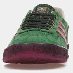 Gucci X Adidas Green/Pink GG Monogram Leather Gazelle EU 38