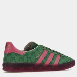 Gucci X Adidas Green/Pink GG Monogram Leather Gazelle EU 38