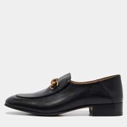 Gucci Black Leather Horsebit Foldable Loafers Size 39.5