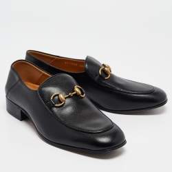 Gucci Black Leather Horsebit Foldable Loafers Size 39.5