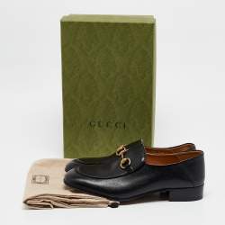 Gucci Black Leather Horsebit Foldable Loafers Size 39.5