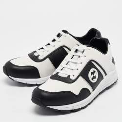 Gucci Black/White Leather Interlocking G Sneakers Size 37