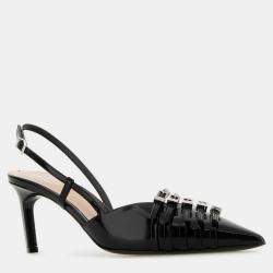 Gucci Black Leather Kitten Slingback Pumps Pumps EU 38