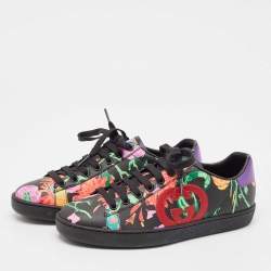 Gucci x Ken Scott Multicolor Floral Leather Ace Sneakers Size 36.5