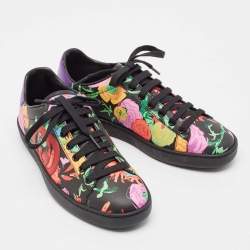 Gucci x Ken Scott Multicolor Floral Leather Ace Sneakers Size 36.5