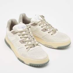 Gucci Off White Distressed Leather Jones Sneakers Size 40