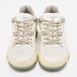 Gucci Off White Distressed Leather Jones Sneakers Size 40